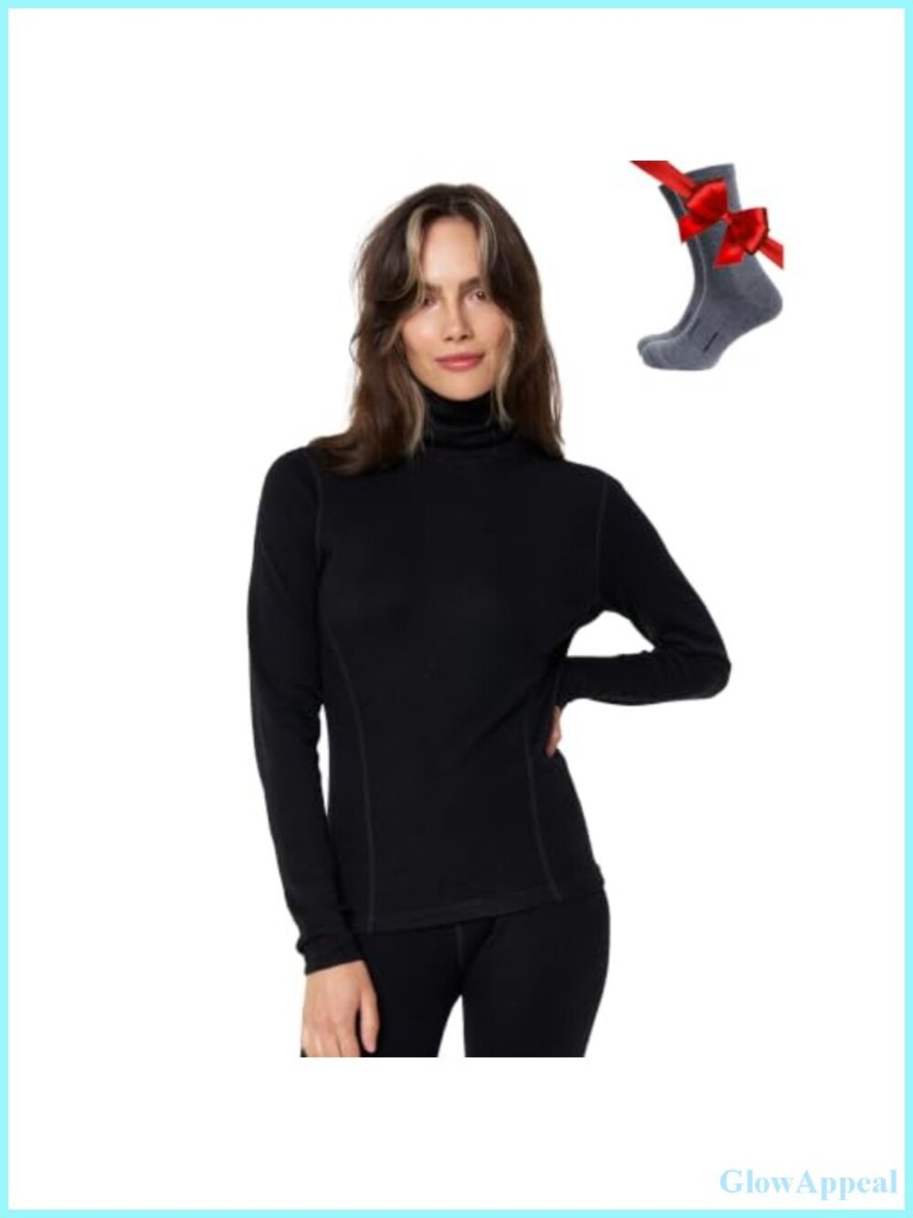 Merino Wool Base Layer Turtleneck Sweater Women Midweight Thermal